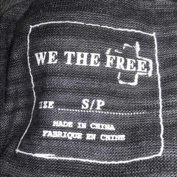 Free People Crochet Lace Tee Shirt FP Gray Blouse - Picture 4 of 4